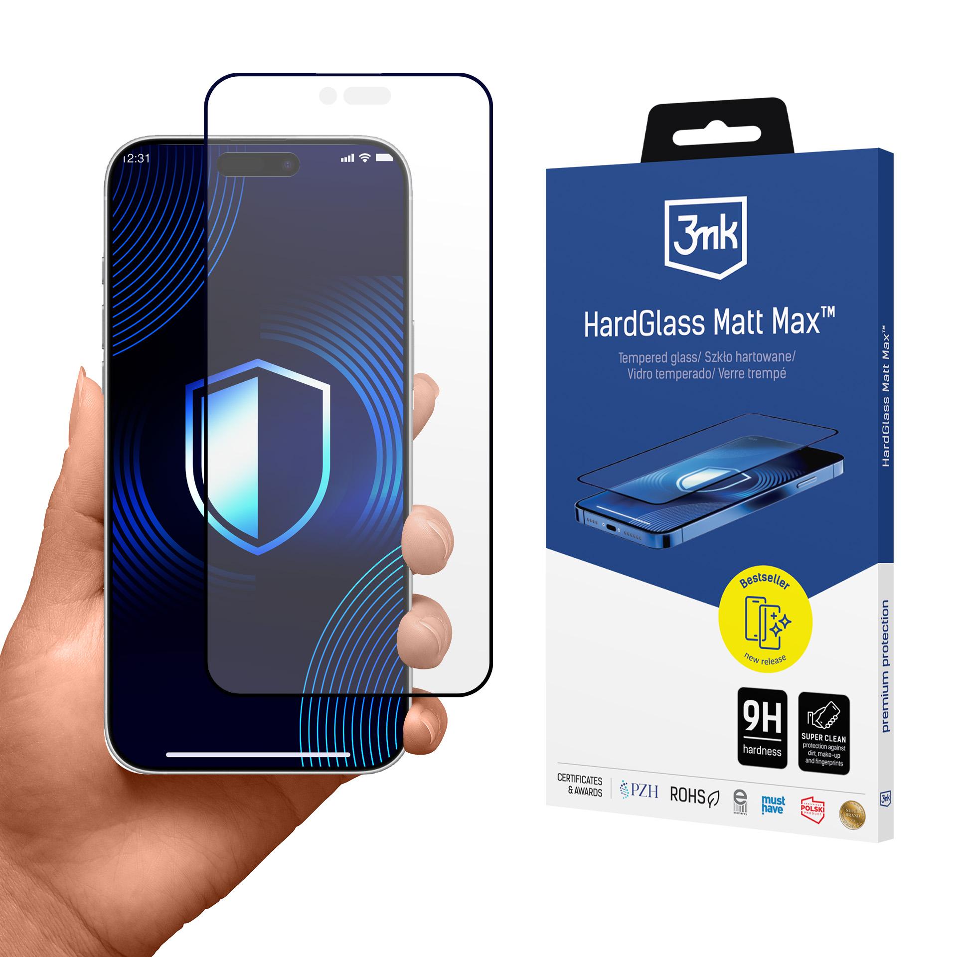 Mattainen karkaistu lasi 3mk HardGlass Matt Max Apple iPhone 17 Air:lle