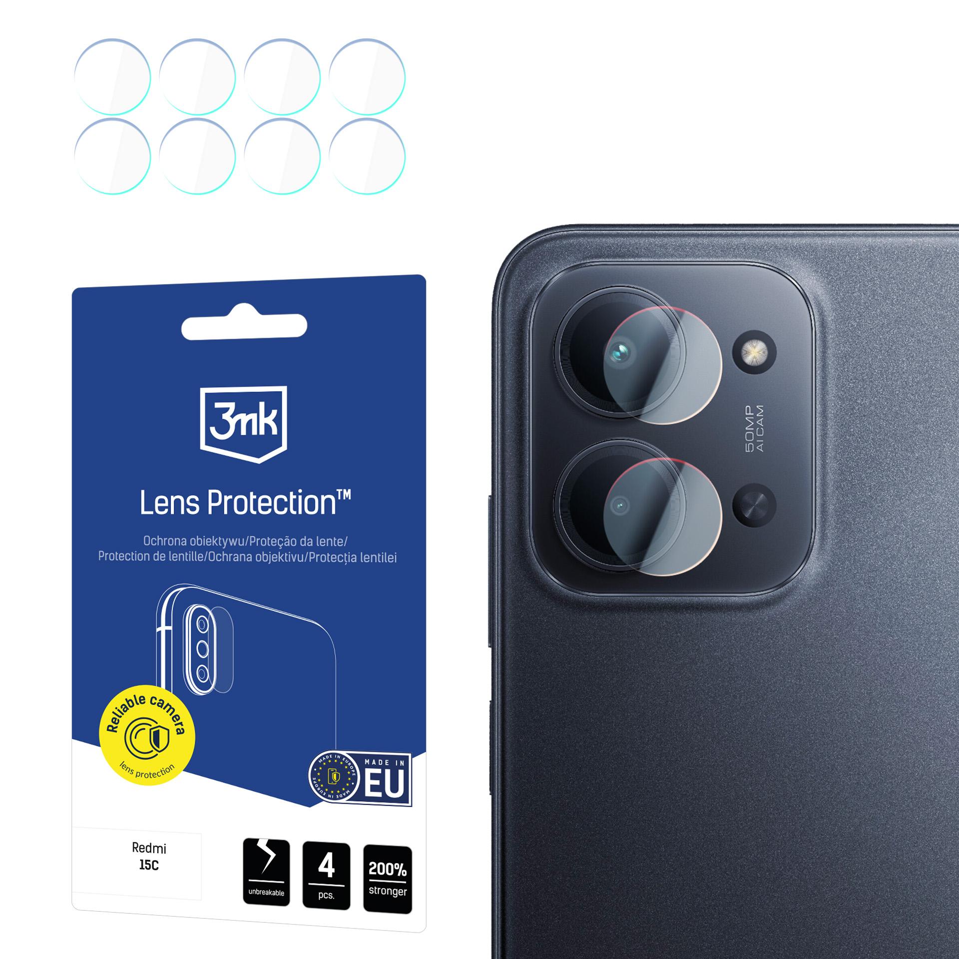 3mk Lens Protection Karkaistu lasi kameralle Xiaomi Redmi 15C:lle