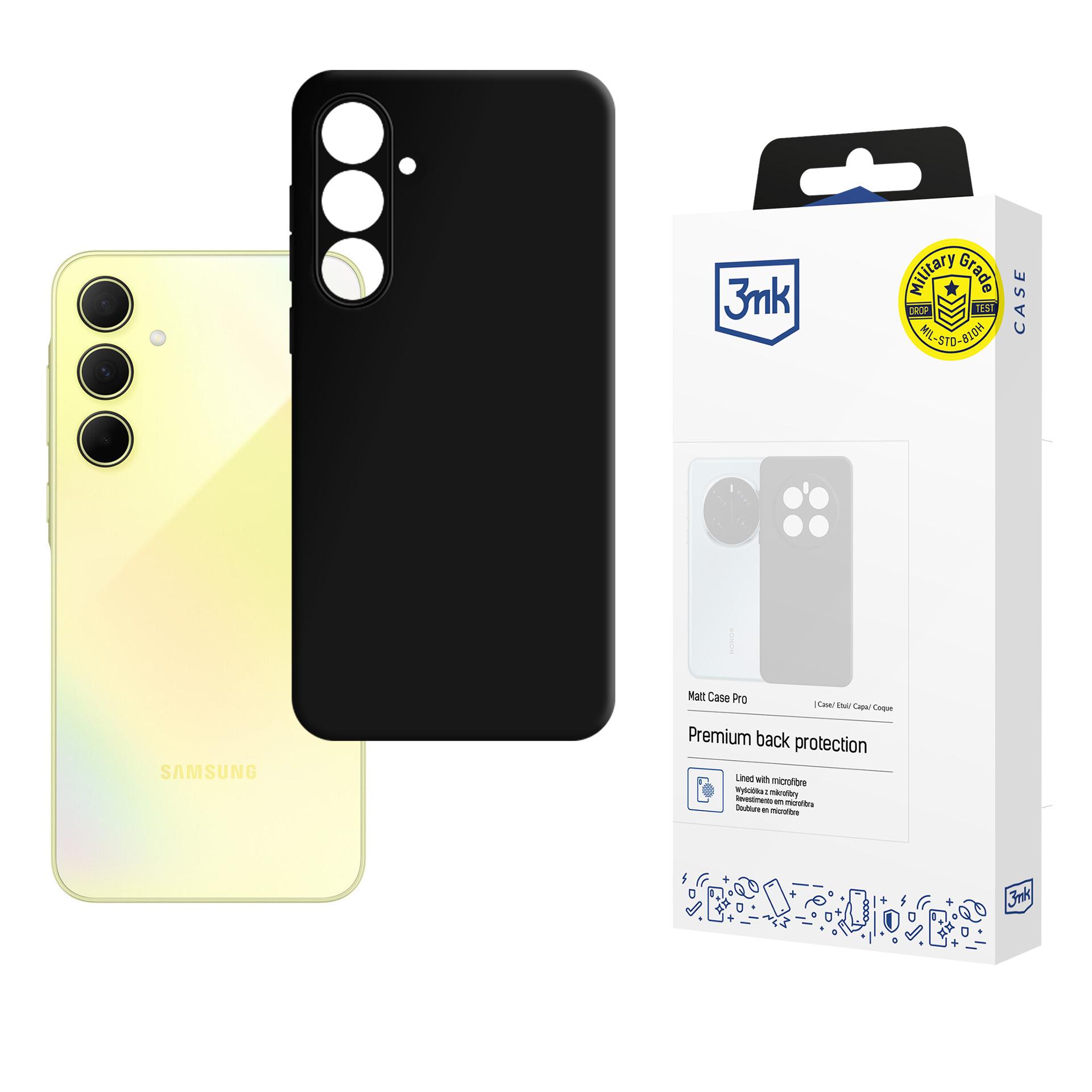 3mk Matt Case Pro Samsung Galaxy A35 5G:lle - Matta musta