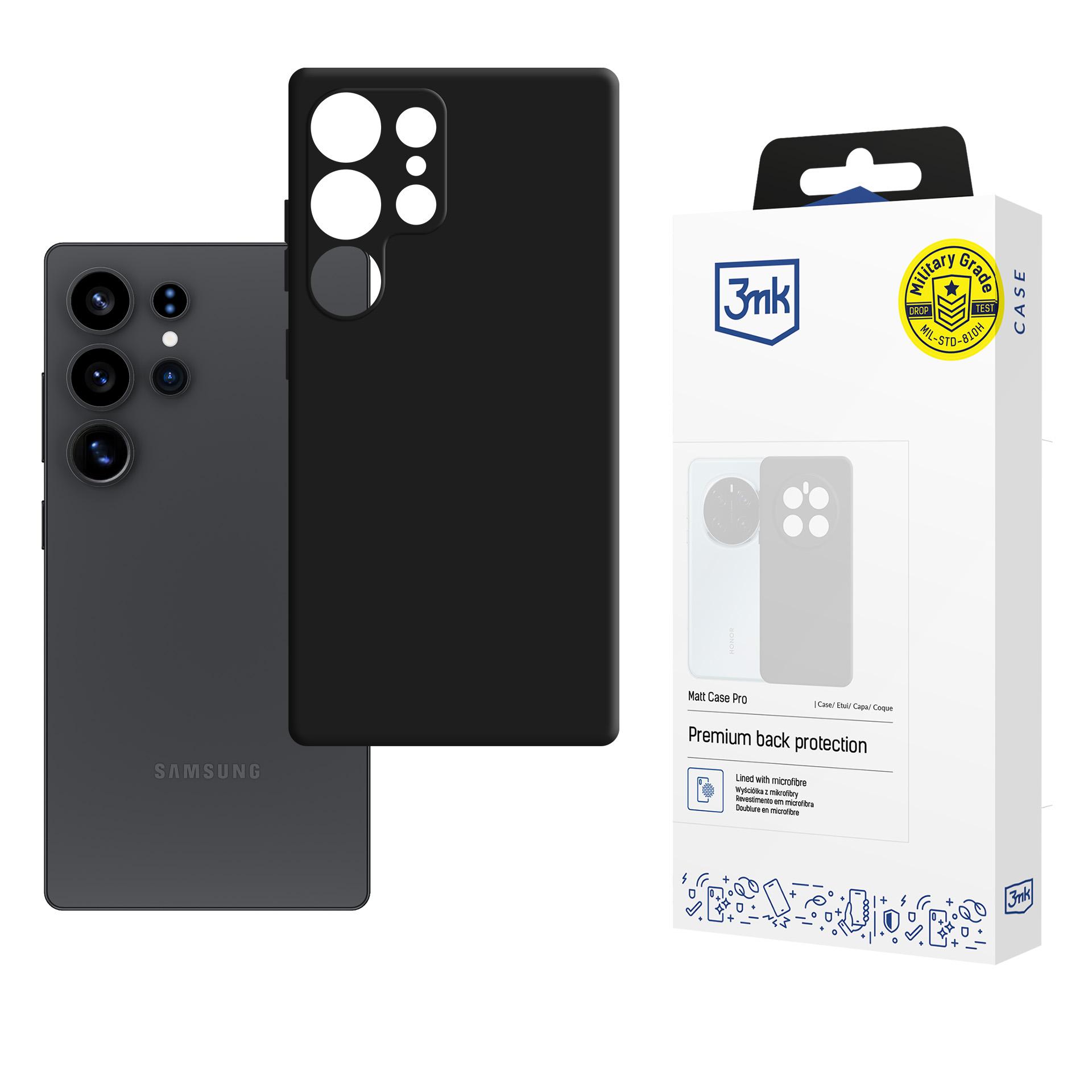 3mk Matt Case Pro Samsung Galaxy S25 Ultra:lle - Matta musta