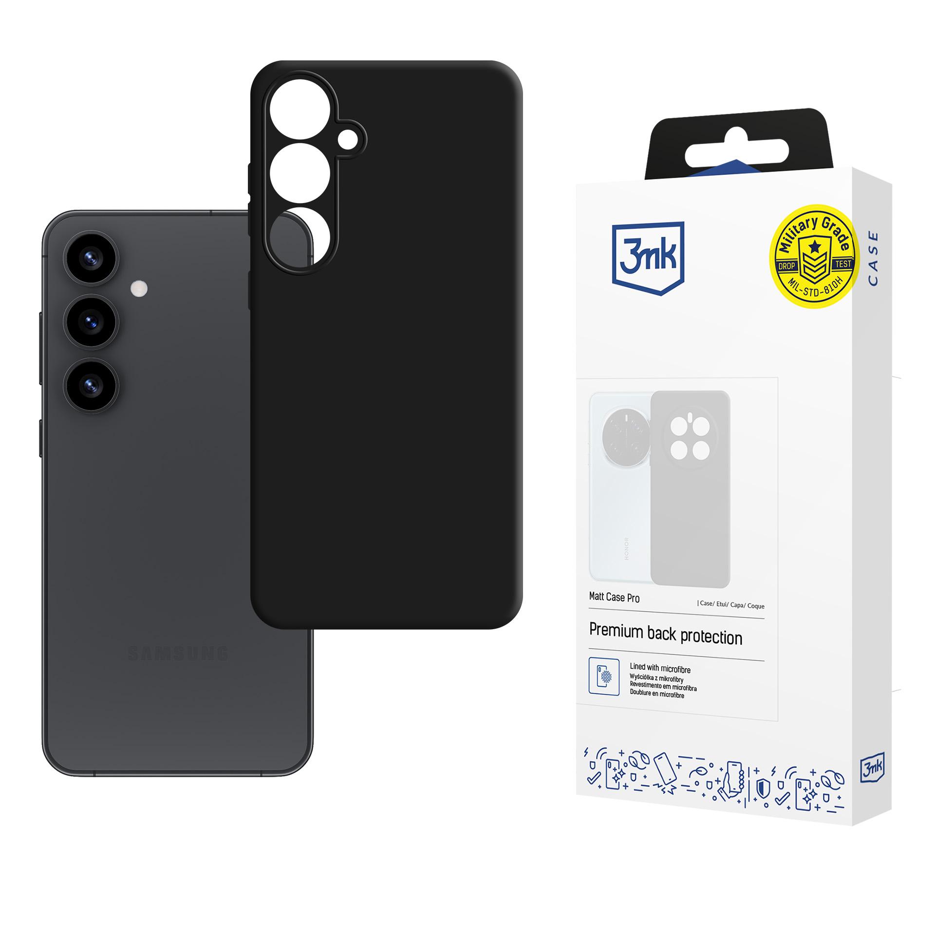 3mk Matt Case Pro Samsung Galaxy S25+:lle - Matta musta