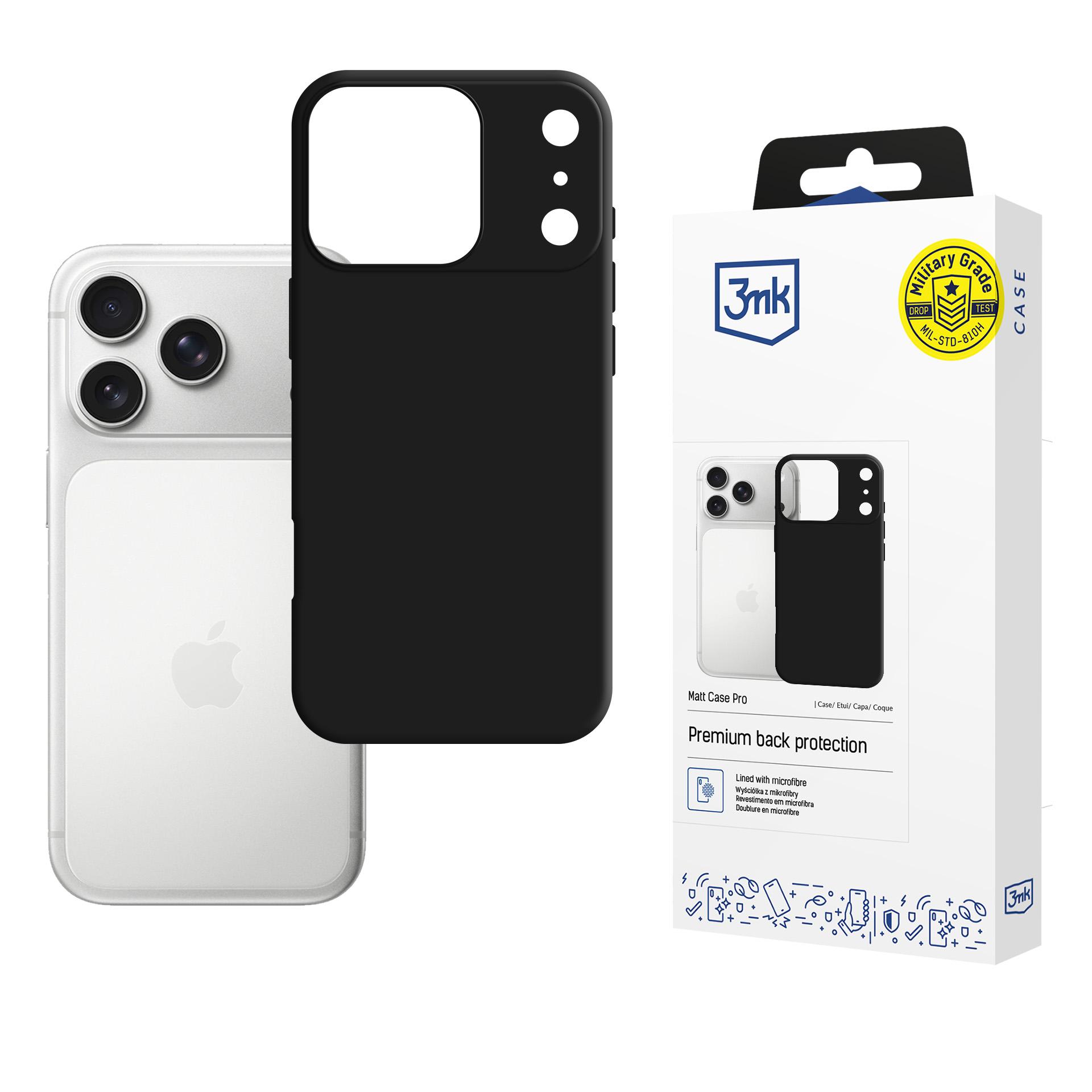 3mk Matt Case Pro Apple iPhone 17 Pro Max:lle - Matta musta