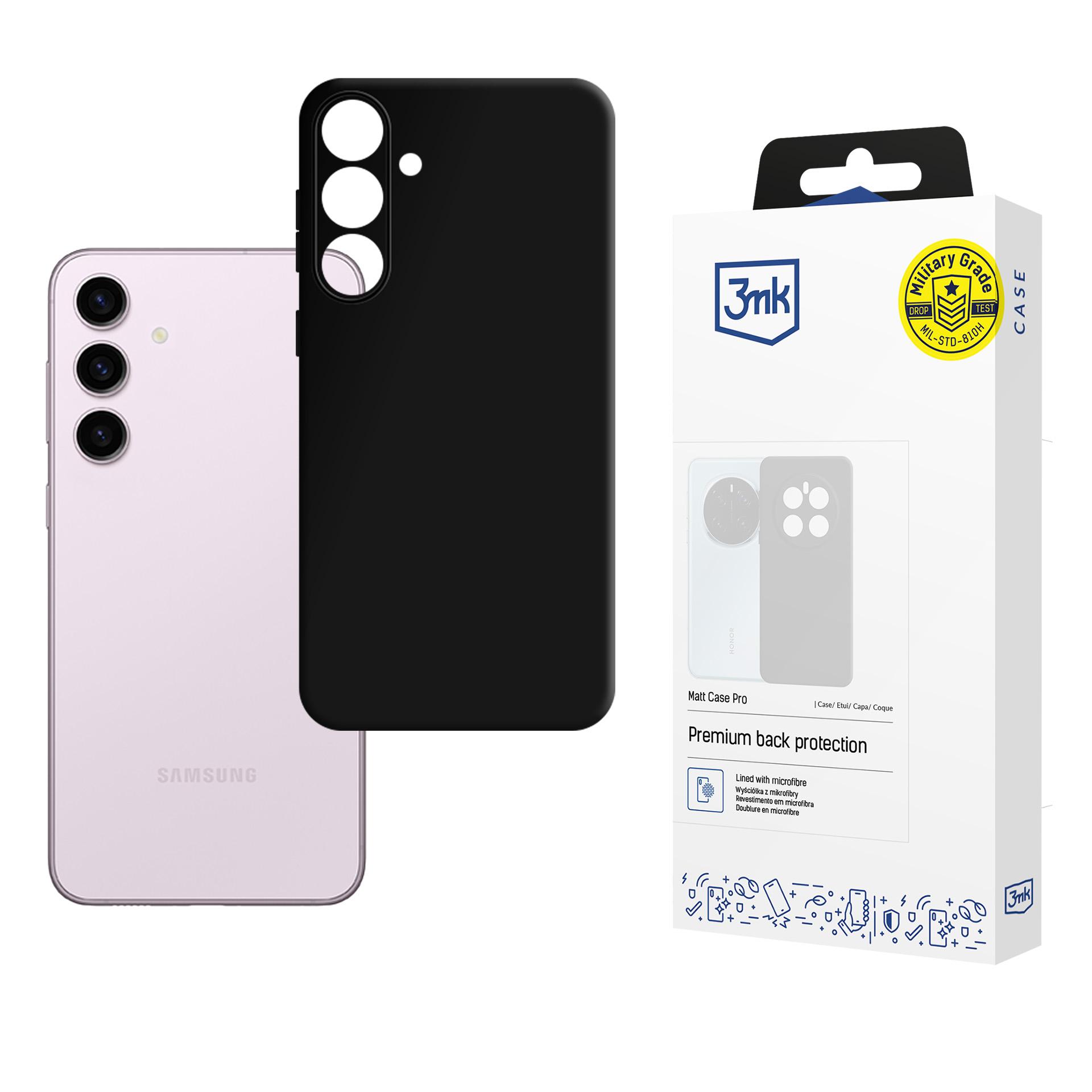 3mk Matt Case Pro Samsung Galaxy S24:lle - Musta