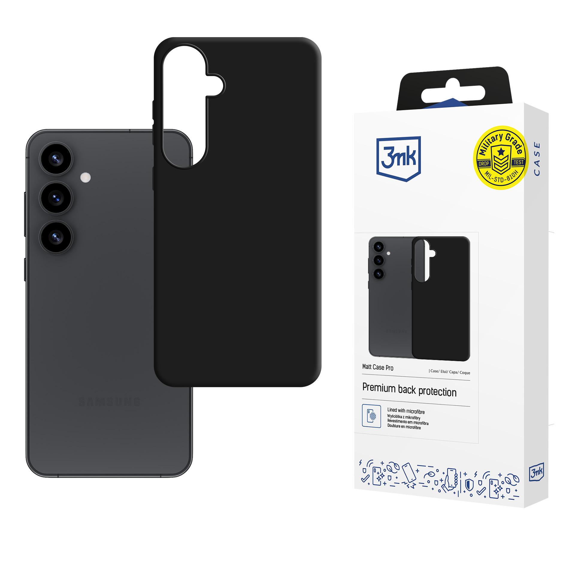 3mk Matt Case Pro Samsung Galaxy S25:lle - Matta musta