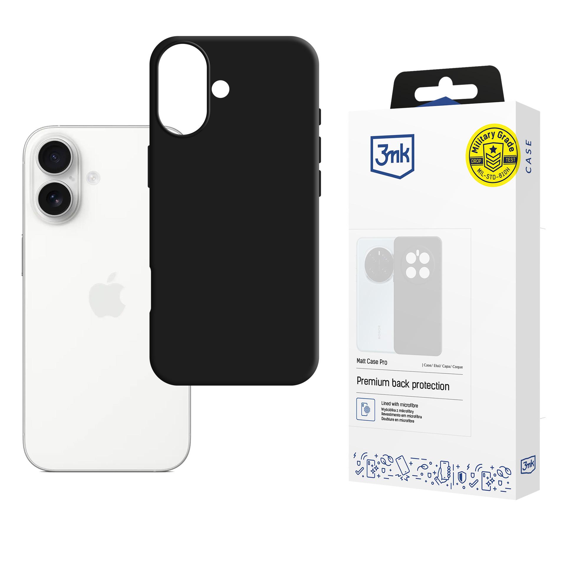 3mk Matt Case Pro Apple iPhone 17:lle - Matta musta