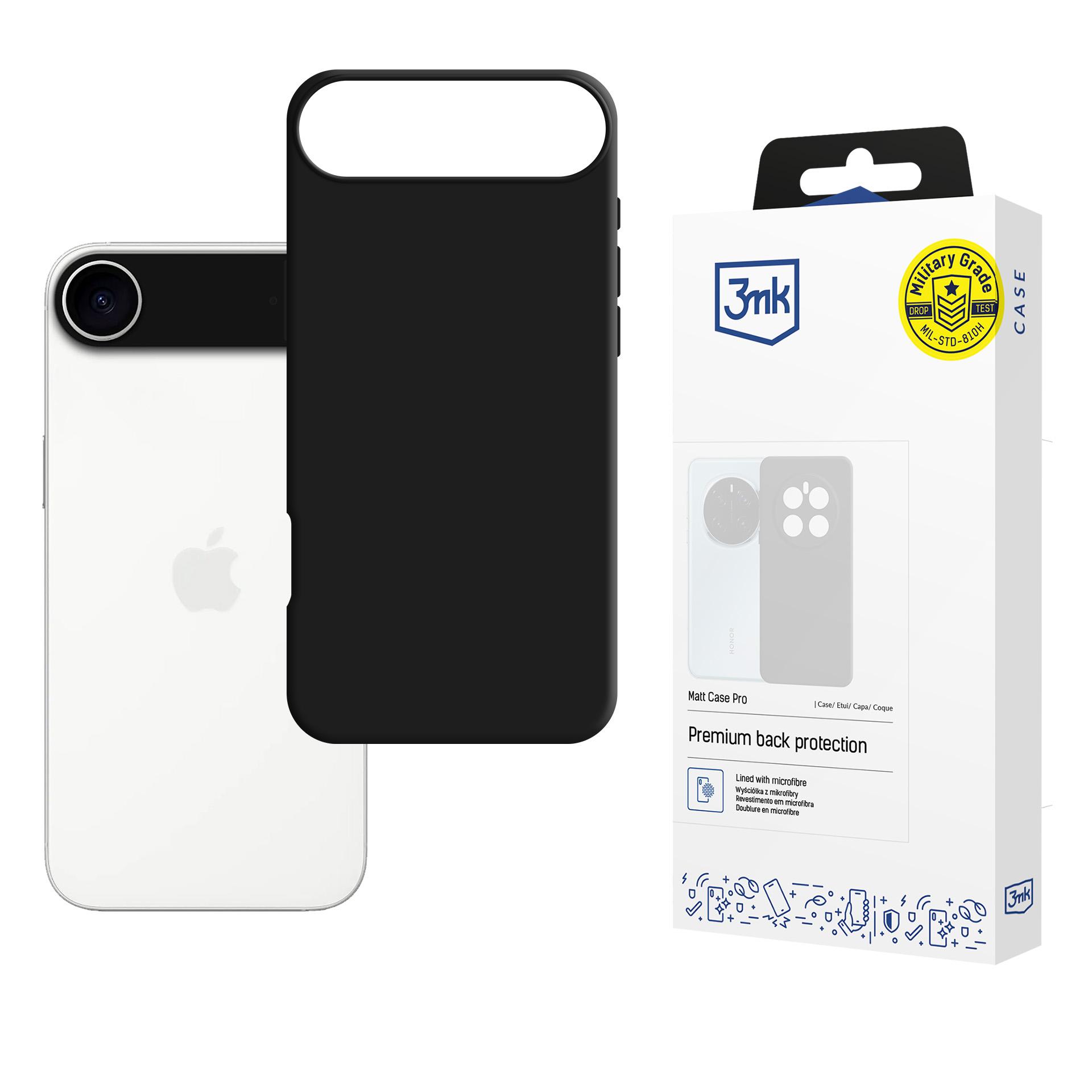 3mk Matt Case Pro Suojakuori Apple iPhone 17 Air:lle - mattamusta