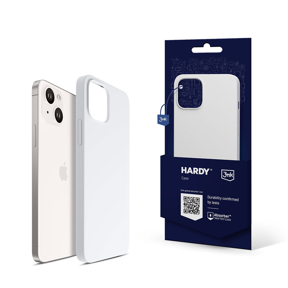 3mk Hardy Silicone MagCase Suojakuori iPhone 14 Plus:lle - valkoinen