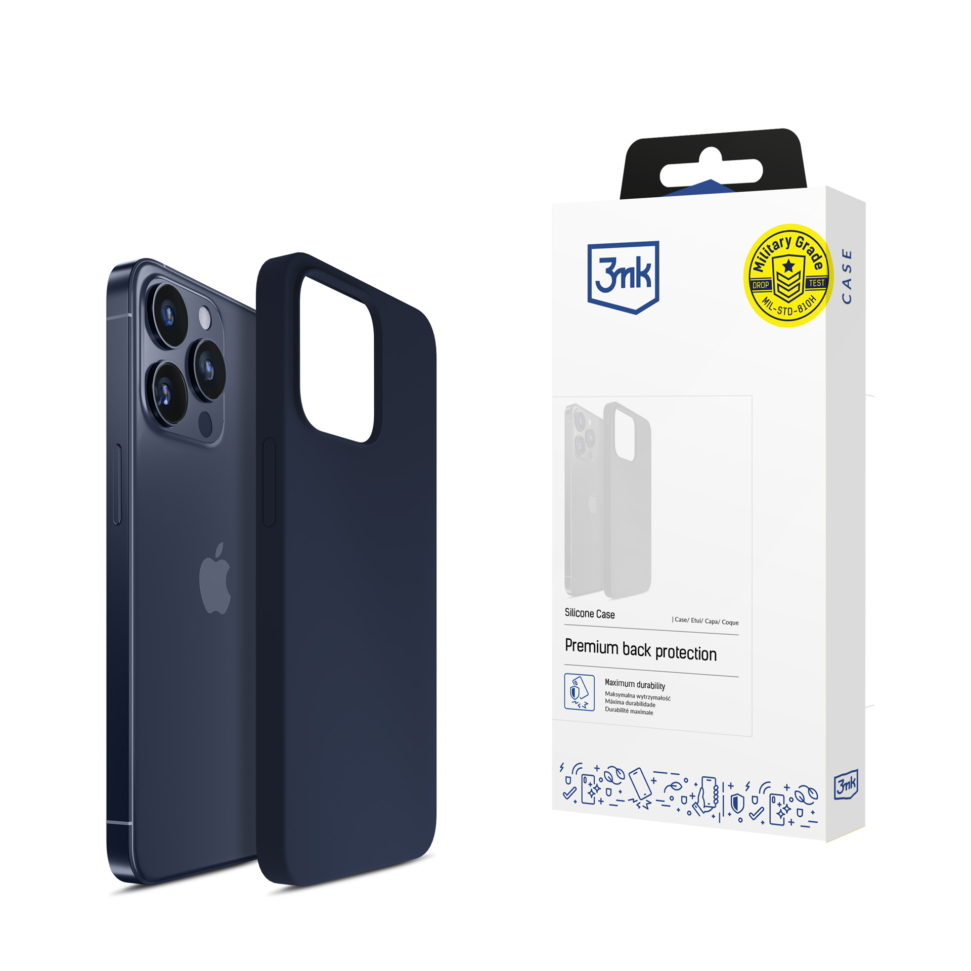 3mk Silikoninen Suojakuori iPhone 15 Pro:lle - Navy Blue
