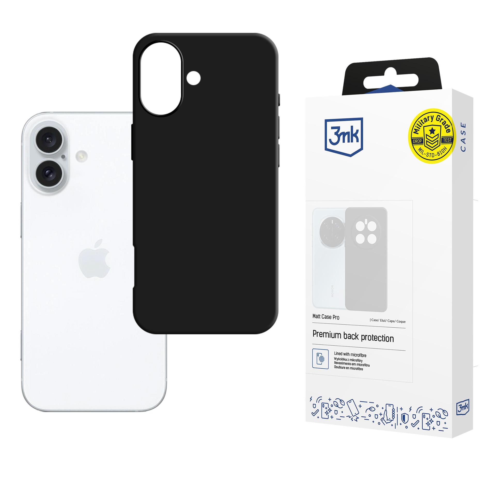 3mk Matt Case Pro Suojakuori Apple iPhone 16 Plus:lle - mattamusta