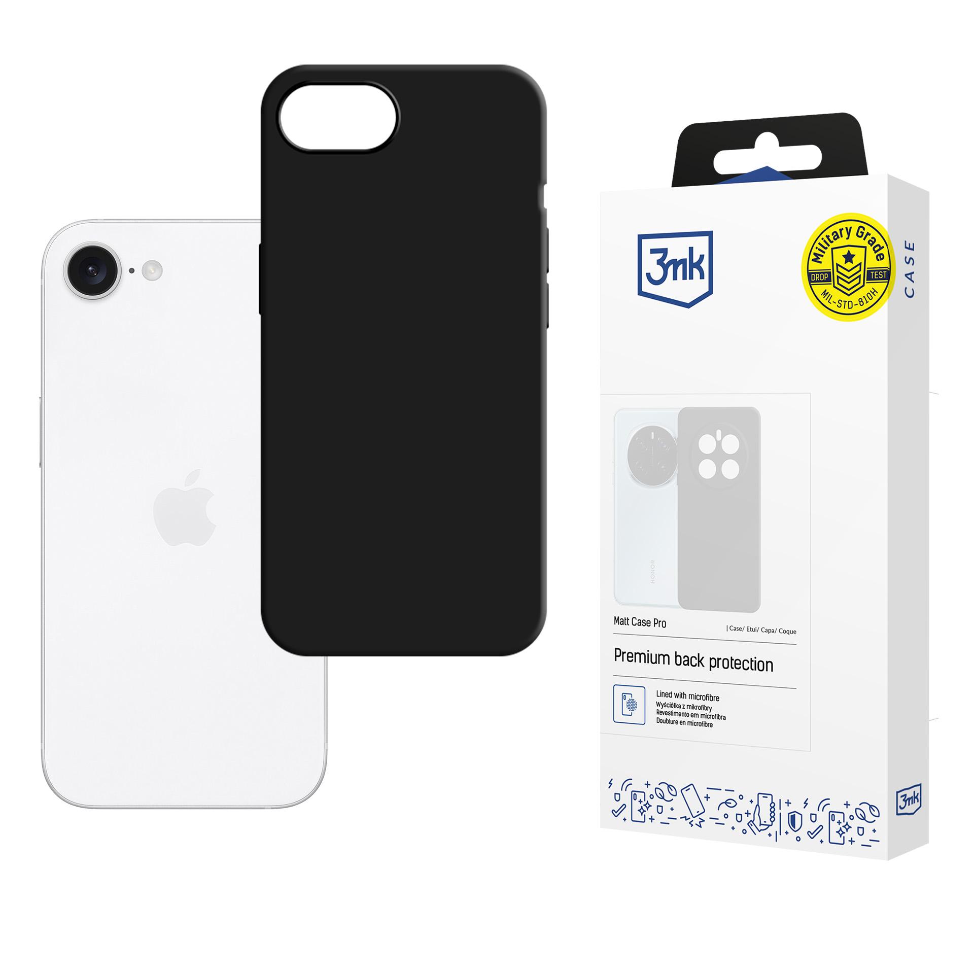 3mk Matt Case Pro Suojakuori Apple iPhone 16E:lle - mattamusta