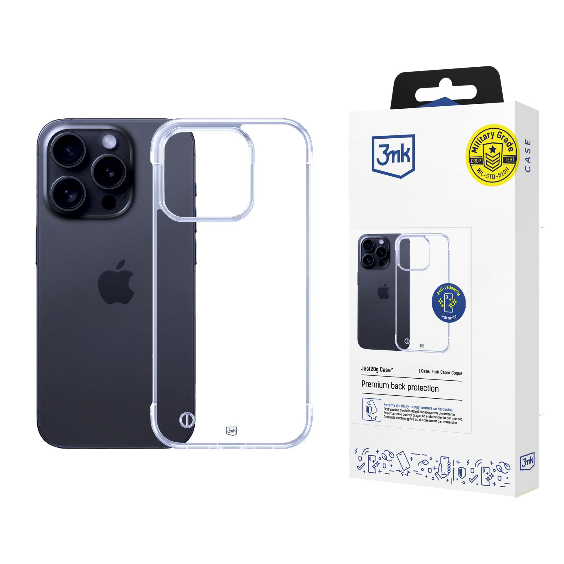 3mk Just20g Clear Case Suojakuori Apple iPhone 13 Pro Max:lle - läpinäkyvä