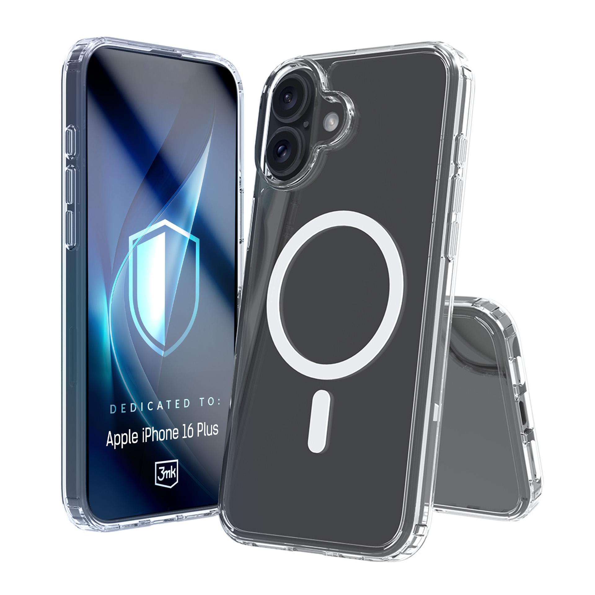 3mk Armor MagCase Suojakuori iPhone 16 Plus:lle - läpinäkyvä