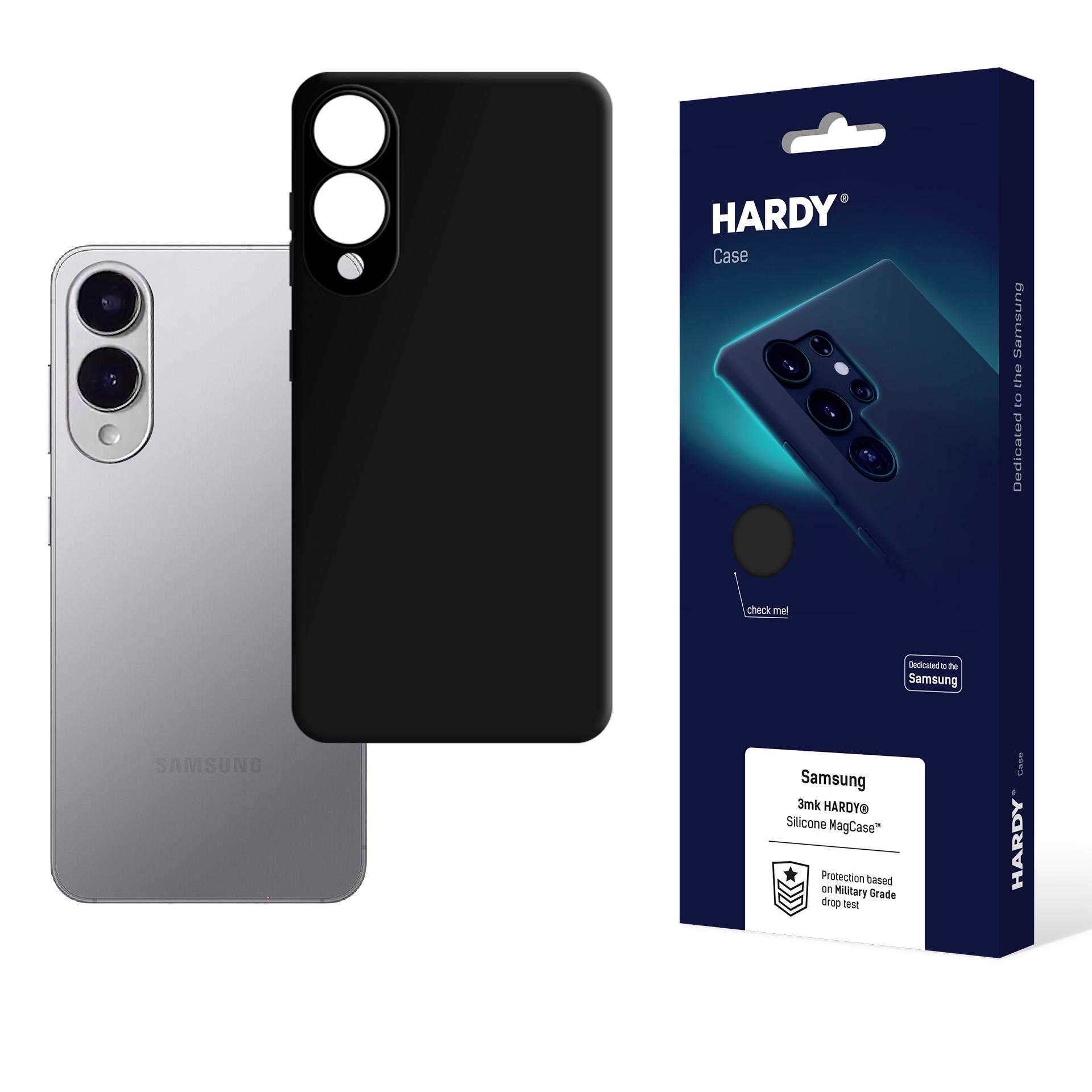 3mk Hardy Silicone MagCase Suojakuori Samsung Galaxy S25 Edge:lle - musta