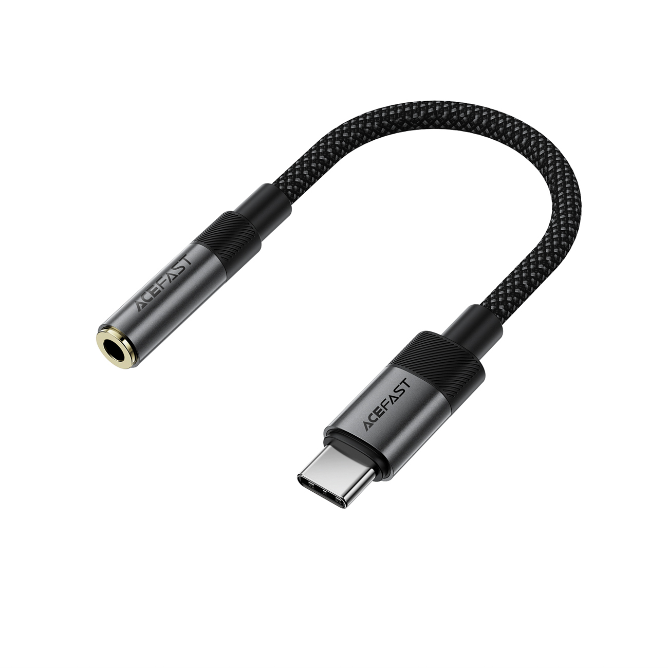 Acefast J12 USB-C 3.5mm mini jack sovitin - musta