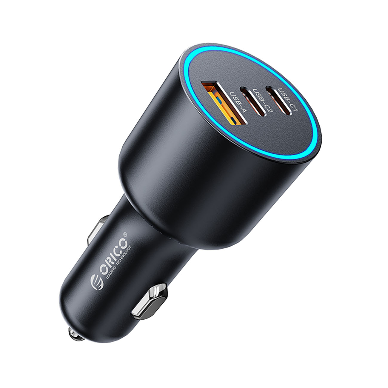Orico HyperDrive 165W USB-A + 2x USB-C autolaturi - musta
