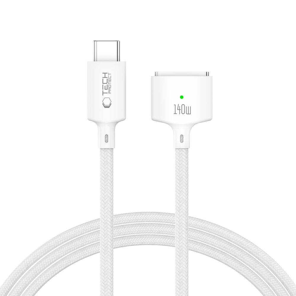 Tech-Protect MMC01 Ultraboost USB-C / USB-C MagSafe 3 140W 200cm kaapeli MacBook - valkoinen
