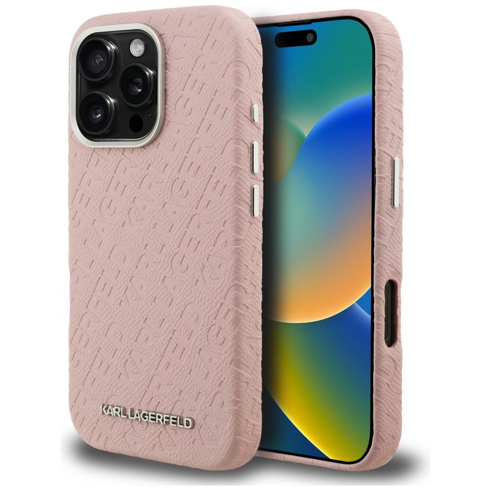 Karl Lagerfeld FW Stamped Karl MagSafe Suojakuori iPhone 16 Pro Max - vaaleanpunainen
