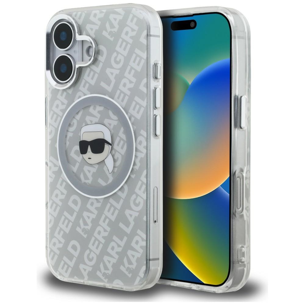 Karl Lagerfeld IML Karl Head Logo MagSafe suojakuori iPhone 16 - harmaa