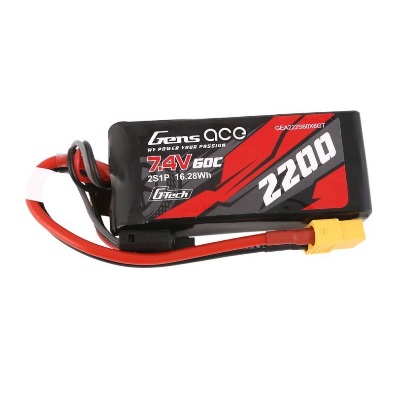GensAce G-Tech LiPo 2200 mAh 7,4 V 60C 2S1P XT60 -akku