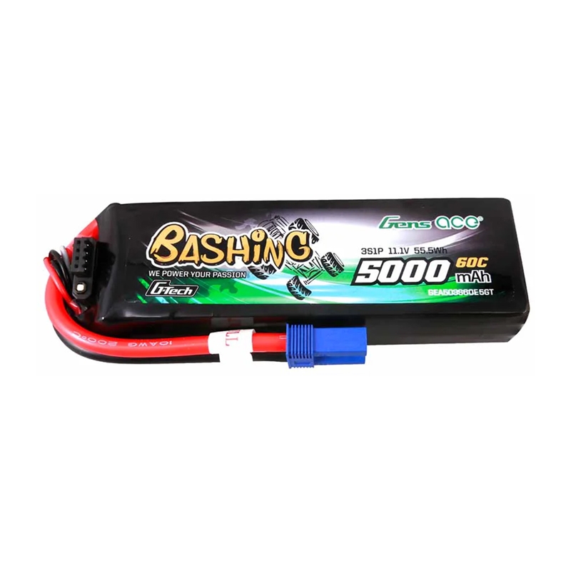GensAce G-Tech LiPo-akku 5000 mAh 11,1 V 60C 3S1P, EC5-liittimellä