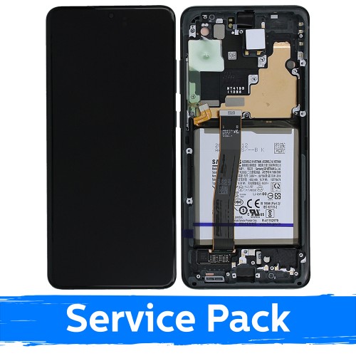 LCD-näyttö yhteensopiva Samsung G988 S20 Ultra kehyksellä / Cosmic Black / (Service Pack) + AKUN KANSSA