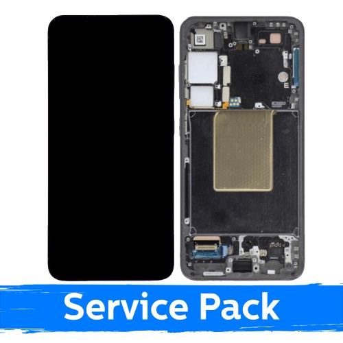 LCD Display Compatible Samsung S921 S24 with Frame / Onyx Black / (Service Pack) +INCLUDING BATTERY