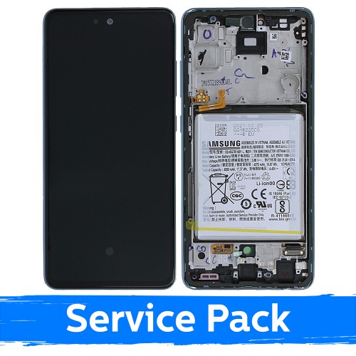 Samsung A525 A52 (A526 A52 5G) -mallin kanssa yhteensopiva LCD-näyttö kehyksineen / Awesome Blue / (Service Pack) + AKKU MUKANA