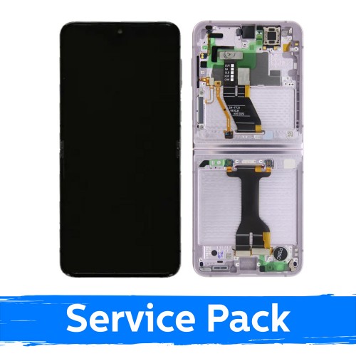 LCD Display Compatible Samsung F731 Z Flip5 (INNER) with Frame/ Lavender / (Service Pack) +INCLUDING BATTERY