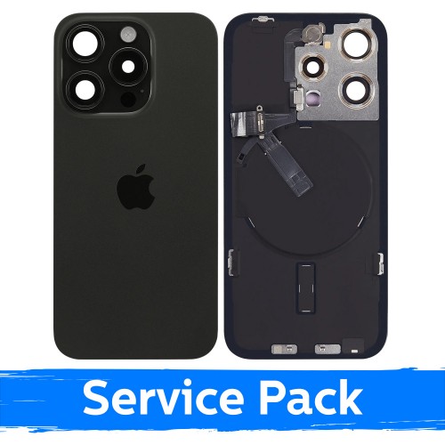 Back Cover Compatible With Apple iPhone 15 Pro / Black Titanium / (Service Pack)