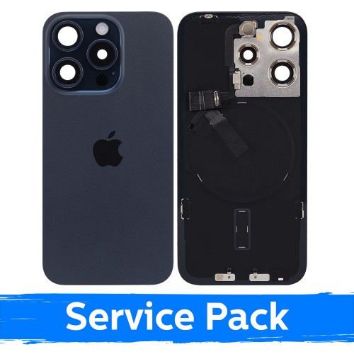 Back Cover Compatible With Apple iPhone 15 Pro / Blue Titanium / (Service Pack)