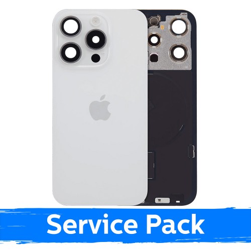 Back Cover Compatible With Apple iPhone 15 Pro / White Titanium / (Service Pack)