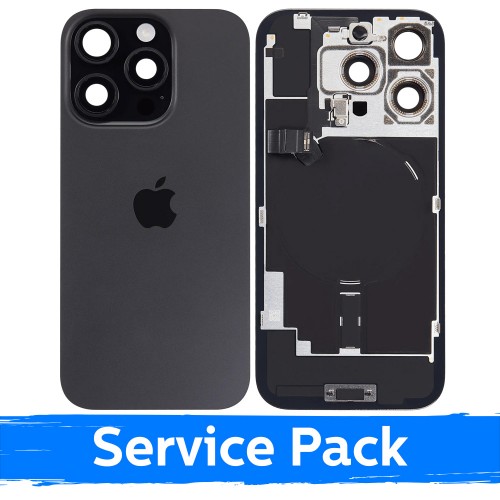 Back Cover Compatible With Apple iPhone 16 Pro / Black Titanium / (Service Pack)