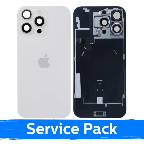 Takakansi, yhteensopiva Apple iPhone 16 Pro Max -mallin kanssa / Valkoinen titaani / (Service Pack)
