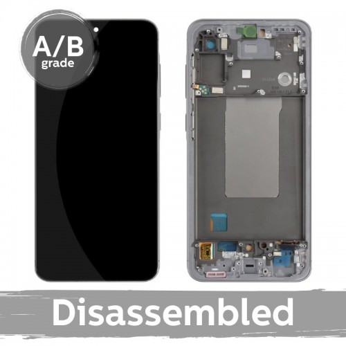 LCD-näyttö yhteensopiva Samsung A566 A56 5G kehyksellä / Lightgray / (9.5/10 purettu)