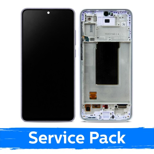 LCD-näyttö, yhteensopiva Samsung A376 A37 5G -mallin kanssa, kehyksellä / vaalean violetti / (huoltopaketti)