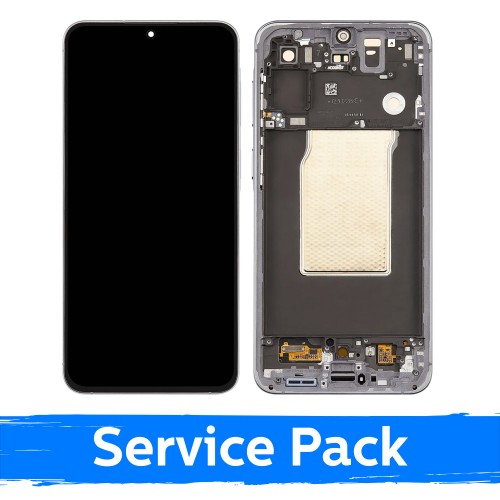 LCD-näyttö, yhteensopiva Samsung A576 A57 5G -mallin kanssa, kehyksellä / harmaa / (huoltopaketti)
