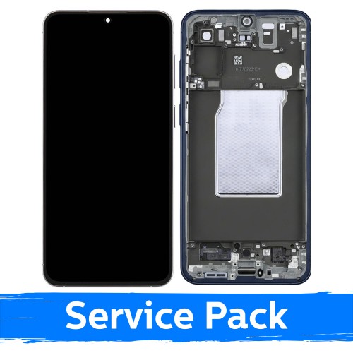 LCD-näyttö, yhteensopiva Samsung A576 A57 5G -mallin kanssa, kehyksellä / tummansininen / (huoltopaketti)