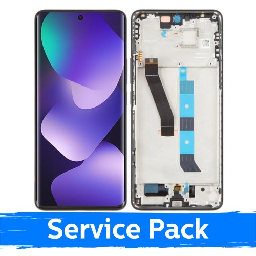 LCD Display Compatible Xiaomi Redmi Note 15 5G with Frame / Black / (Service Pack)