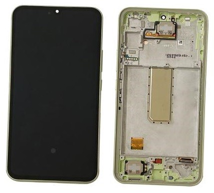 LCD-näyttö Samsung A346 A34 5G 2023 kosketusnäytöllä ja kehyksellä Lime alkuperäinen (used Grade A)
