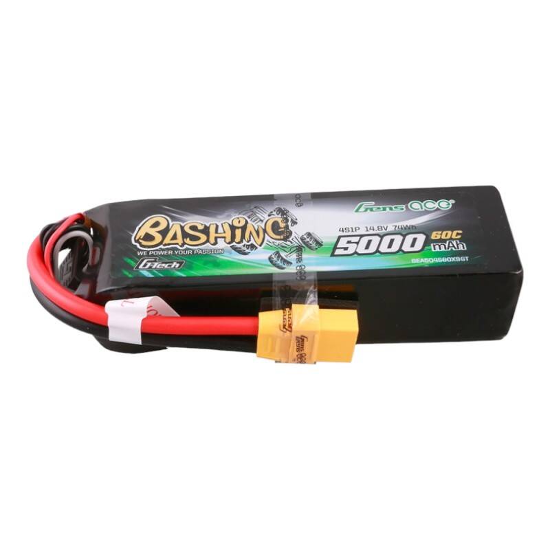 Gens Ace G-Tech 5000 mAh 14,8 V 4S1P 60C Lipo-akku, jossa on XT90-liitin – Bashing-sarja
