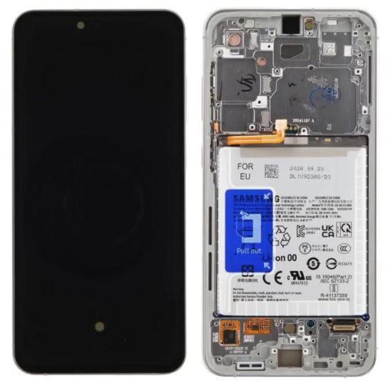 LCD-näyttö Samsung S721 S24 FE 5G kosketusnäytöllä kehyksellä Graphite alkuperäinen (käytetty Grade B)