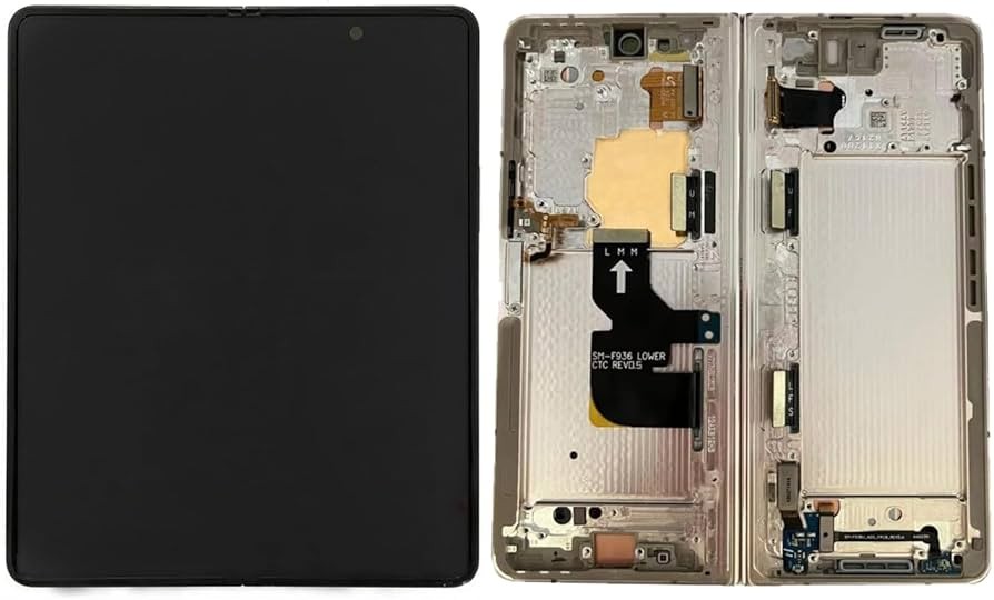 LCD-näyttö Samsung F936 Z Fold4 5G kosketusnäytöllä (sisäinen) Beige alkuperäinen (käytetty Grade B)
