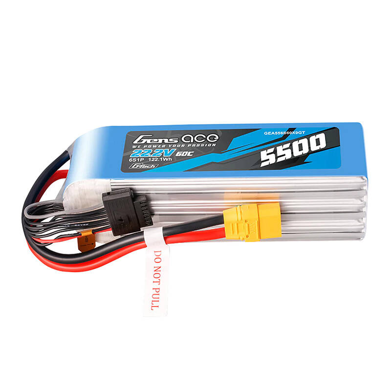 Gens Ace G-Tech 5500 mAh 22,2 V 60C 6S1P LIPO-akku, jossa on XT90-liitin