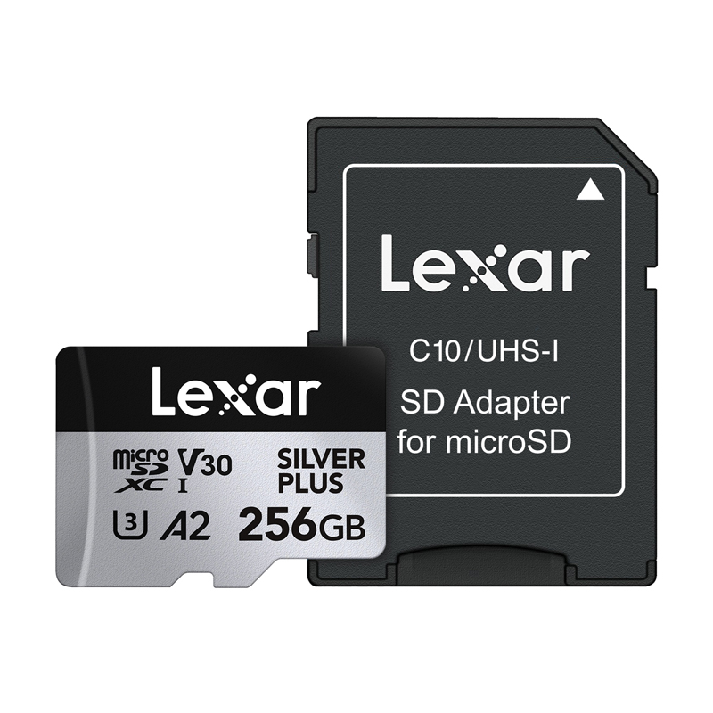 Lexar High-Performance Silver Plus microSDXC -muistikortti, 256 GB + sovitin
