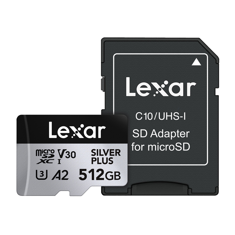 Lexar High-Performance Silver Plus microSDXC -muistikortti 512 GB + sovitin