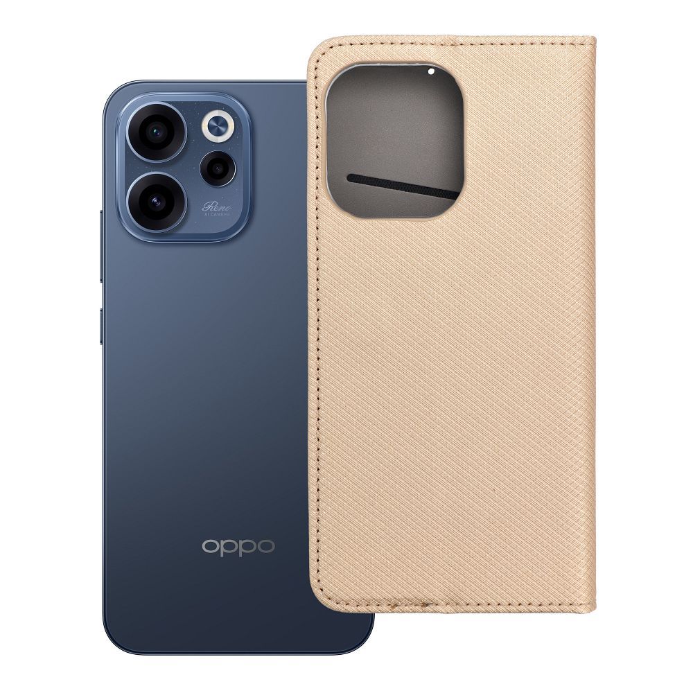 Smart Case Book -suojakuori OPPO Reno 15 kultainen