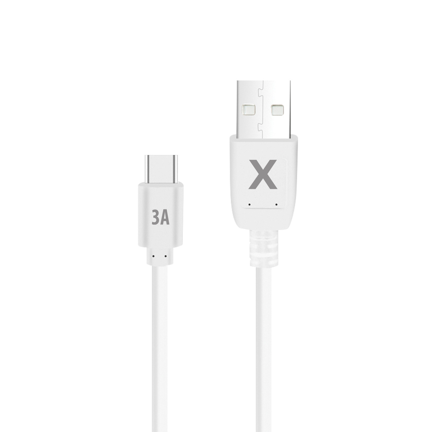 Maxlife kaapeli USB - USB-C 2,0 m 3A valkoinen
