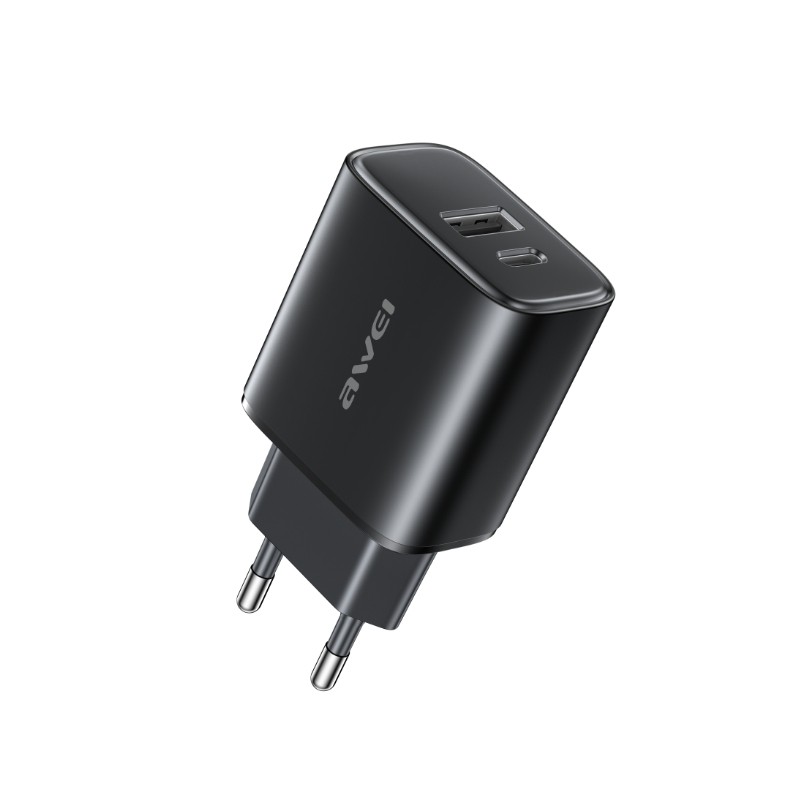 Laturi Awei PD85-EU 22.5W USB-A/USB-C musta