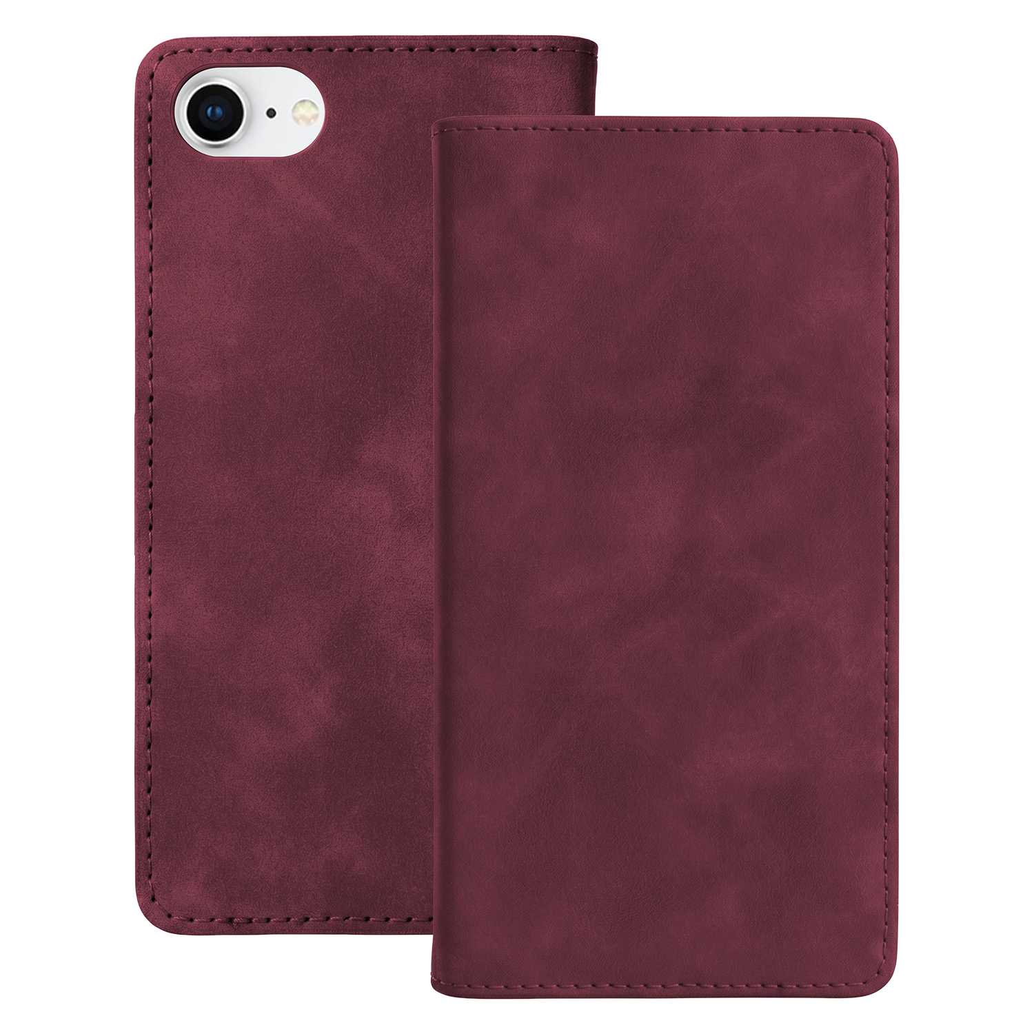 Smart Suede -kuori mallille iPhone 7 / 8 / SE 2020 / SE 2022, viininpunainen