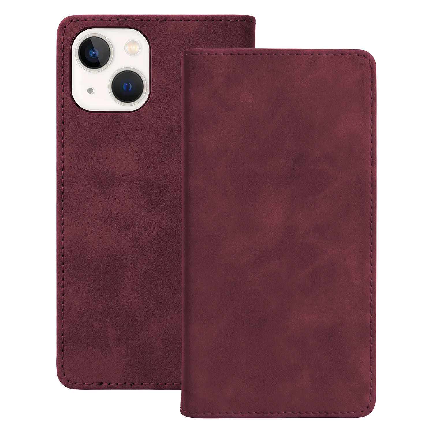Smart Suede -kuori mallille iPhone 14, viininpunainen